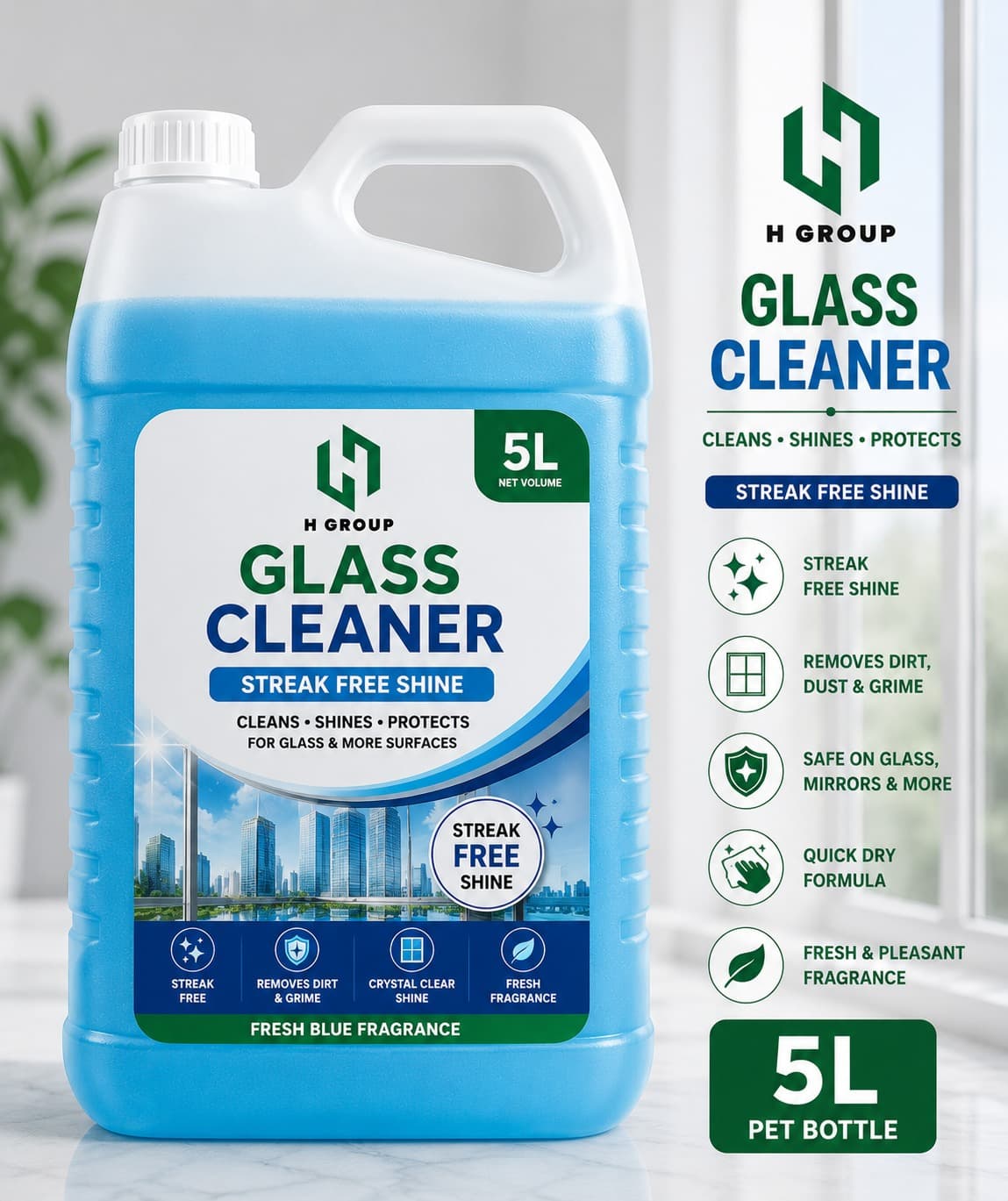 H Group glass cleaner